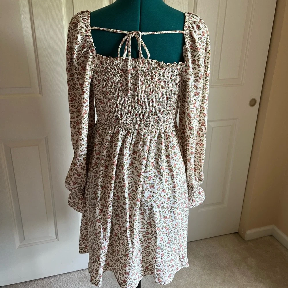 Cora Baby Doll Smocked Floral Dress - Picture 3 of 7